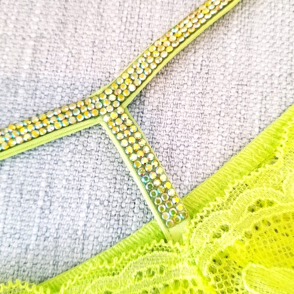 Victoria's Secret Very Sexy Shine Strap Neon Lace Brazilian Panty Rhines… - Picture 8 of 12